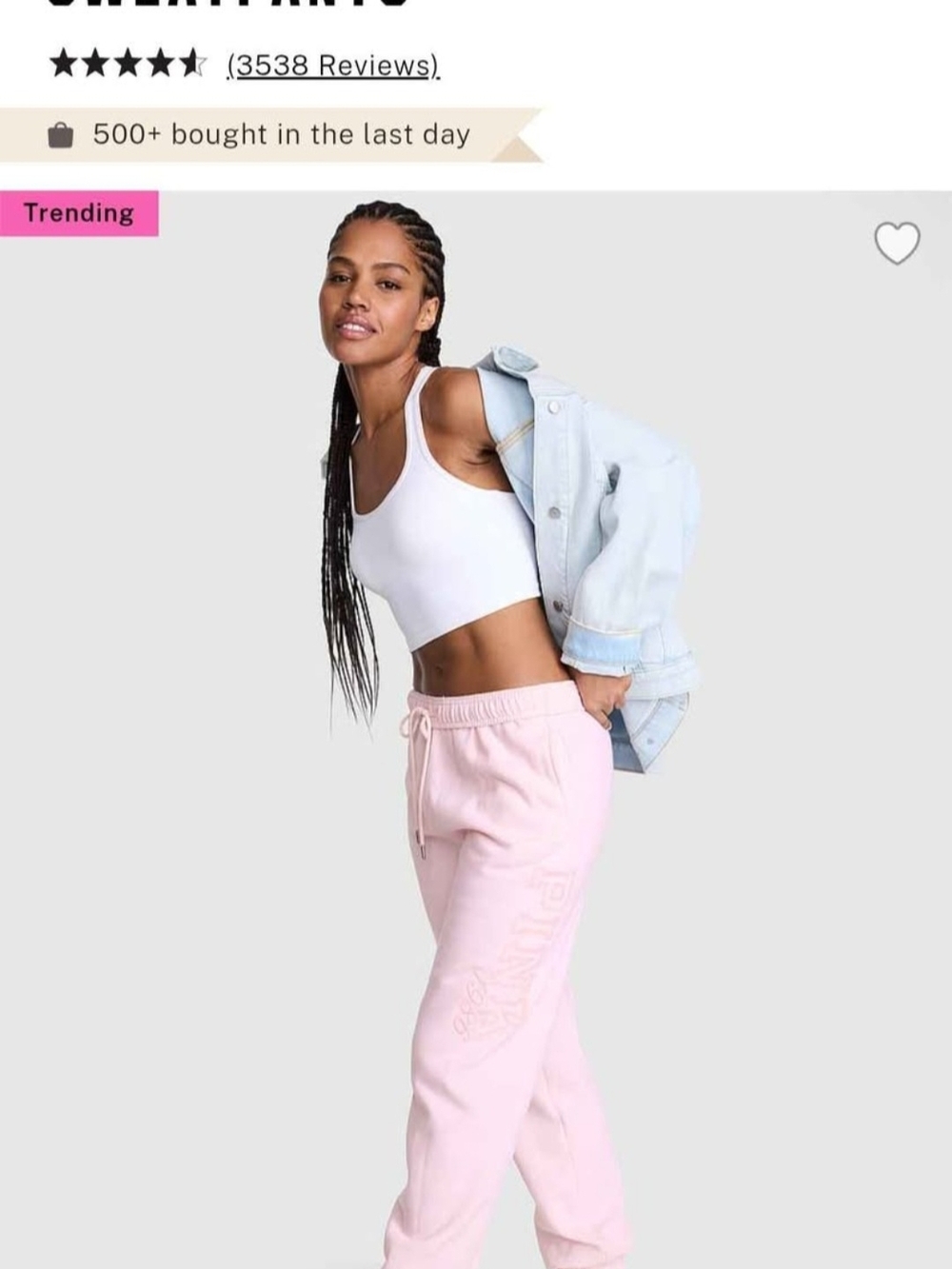 PINK Victoria's Secret Light Pink Fleece Joggers